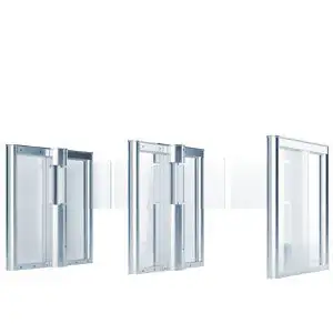 FlowLane Arc optical turnstile configuration with glass panels